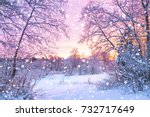 Beautiful winter landscape with ...