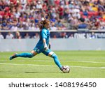 Small photo of Harrison, NJ - May 26, 2019: Goalkeeper Cecilla Santiago (1) of Mexico kicks ball during friendly game against USA as preparation for Womens World Cup on Red Bull Arena USA won 3 - 0