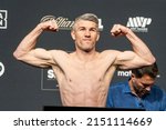 Small photo of New York, NY - April 29, 2022: Liam Smith seen during the Weigh-In ceremony leading up to super welterweight fight against Jessie Vargas at Hulu Theater at MSG