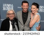 Small photo of New York, NY - May 20, 2022: Jayne Houdeyshell, Hugh Jackman and Sutton Foster attend The 88th Annual Drama League Awards at Ziegfeld Ballroom