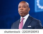 Small photo of New York, NY - September 19, 2022: Mayor Eric Adams delivers keynote remarks at the opening of Concordia annual summit at Sheraton Times Square