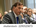 Small photo of Congressman Dan Goldman (D) speaks during House Judiciary Committee field hearing on New York City violent crimes at Javits Federal Building in New York City on April 17, 2023