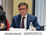 Small photo of Congressman Mike Johnson (R) speaks during House Judiciary Committee field hearing on New York City violent crimes at Javits Federal Building in New York City on April 17, 2023
