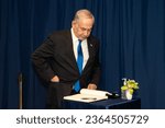 Small photo of The Secretary-General Antonio Guterres meets with Prime Minister of Israel Benjamin Netanyahu at Headquarters in New York on September 20, 2023
