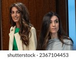 Small photo of Secretary-General Antonio Guterres meeting with Amal Clooney and Nadia Murad at UN Headquarters in New York on September 26, 2023