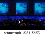 Small photo of Singer Ai Ichihara performs with Yoshiki during Classical 10th anniversary world tour with orchestra "Requiem" at Carnegie Hall in New York on October 29, 2023.