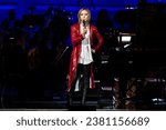 Small photo of Yoshiki speaks on stage during Classical 10th anniversary world tour with orchestra "Requiem" at Carnegie Hall in New York on October 29, 2023