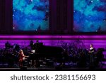 Small photo of Singer Ai Ichihara performs with Yoshiki during Classical 10th anniversary world tour with orchestra "Requiem" at Carnegie Hall in New York on October 29, 2023