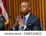 Small photo of Mayor Eric Adams attends announcement end-of-year citywide crime statistics at One Police Plaza in New York on January 3, 2024