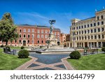 Small photo of goerlitz, germany - 28.06.2020 - post square with shell minna fountain