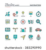 navigation  direction  maps ... | Shutterstock .eps vector #383290990