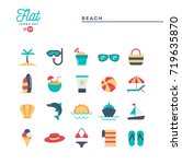 tropical beach  summer ... | Shutterstock .eps vector #719635870