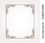 fancy frame border. floral... | Shutterstock .eps vector #768824380