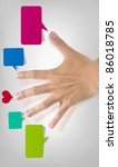 hand and finger social network | Shutterstock . vector #86018785