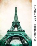 Eiffel Tower   Retro Postcard...