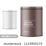 round white matte tin can with... | Shutterstock .eps vector #1113903173