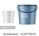 white matte plastic bucket for... | Shutterstock .eps vector #1129778570