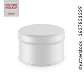 round white matte tin round box.... | Shutterstock .eps vector #1637831239