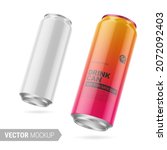 aluminum drink can with white... | Shutterstock .eps vector #2072092403
