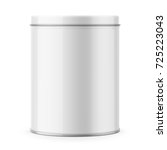 Round White Glossy Tin Can With ...