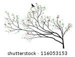 chinese tree with a bird on it