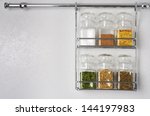  Bottles with spices and seasonings. With space for your text.
