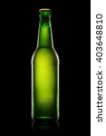 Green Wet Bottle Of Beer...