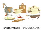 dirty dishes plates and cups... | Shutterstock .eps vector #1429564646