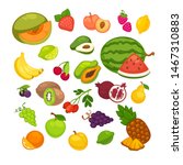 fresh fruits icons set.... | Shutterstock . vector #1467310883