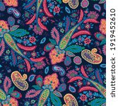 vivid psychedelic floral... | Shutterstock .eps vector #1919452610