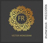 luxury monogram logo. golden... | Shutterstock .eps vector #442222006