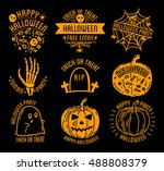 halloween set of halloween... | Shutterstock .eps vector #488808379