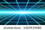 horizontal cyan grid tunnel... | Shutterstock . vector #1403919080