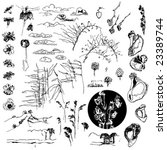 a big collection of ink drawing ... | Shutterstock .eps vector #23389744