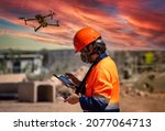 Small photo of drone inspection young pilot flying at a diamond mine in Botswana