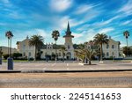 Swakopmund Hotel based on the architecture of the historic (1902) station building in Swakopmund, Namibia