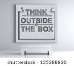 poster with Think outside the box on wall