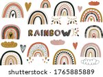 nursery cute boho rainbow... | Shutterstock .eps vector #1765885889