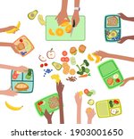 children hands making fresh... | Shutterstock .eps vector #1903001650