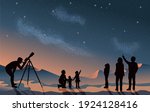 stargazing looking at dark... | Shutterstock .eps vector #1924128416