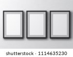 blank three vertical posters on ... | Shutterstock . vector #1114635230