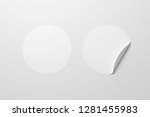 blank white round stickers... | Shutterstock . vector #1281455983