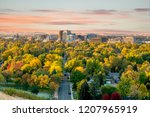 Fall colors in the city of trees Boise Idaho morning