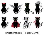 halloween cats set | Shutterstock .eps vector #61892695