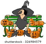 witch on a bench | Shutterstock . vector #326984579