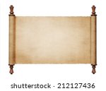 Vintage blank paper scroll isolated on white background with copy space