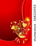valentines day card with hearts ... | Shutterstock . vector #568224553