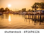 Golden Glow On Marina Boats And ...