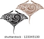 maori styled tattoo pattern in... | Shutterstock .eps vector #123345130