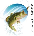 largemouth bass is catching a... | Shutterstock . vector #126437549